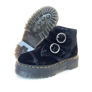 New Doc Dr. Martens Vegan Jadon Max Crushed Velvet Platform Boots Women’ Size 7